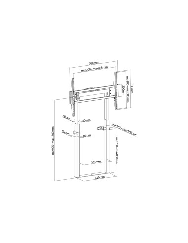 Uchwyt Ścienny Equip 55"-100"/1Tft 120Kg 1Przegubowy Góra-Dół Sw Lite Sprzedaż Detaliczna