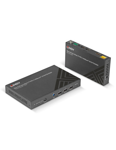 Przedłużacz Kvm Lindy 70M Cat.6A Typec I Hdmi Hdbaset 3.0 (38346)