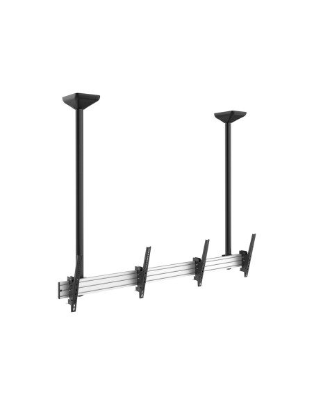 Uchwyt Sufitowy Do 2 Wyświetlaczy Lcd - Plastik, Aluminium, Stal, Srebrny - Rozmiar Ekranu: 114.3-139.7 Cm (45-55'')