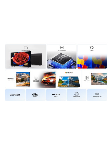 Telewizor Tcl 55P7K Qled 55'' 4K Ultra Hd Google Tv Dolby Atmos Dvb-T2 Metaliczny