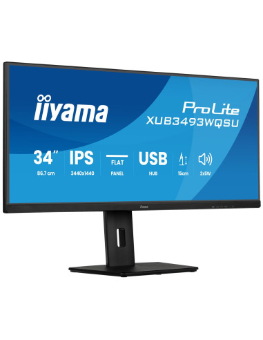 Iiyama Xub3493Wqsu-B6 34" Uw Ips-Panel 3440X1440 120Hz 21:9 400Cd/M 1000:1 1Ms