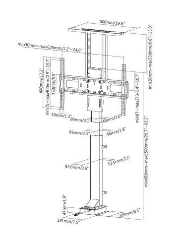 Mocowanie Do Telewizora Lcd (Zmotoryzowane) - Plastik, Aluminium, Stal - Rozmiar Ekranu: 94-165.1 Cm (37"-65")