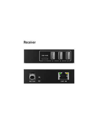 Przedłużacz (Extender) Po Skrętce Kat.6A Usb 3.1 Gen1 Do 100M, 3X Usb-A, 1X Usb-C Do 5 Gbps, 1X Rj45 (Gigabit Ethernet) - Zestaw