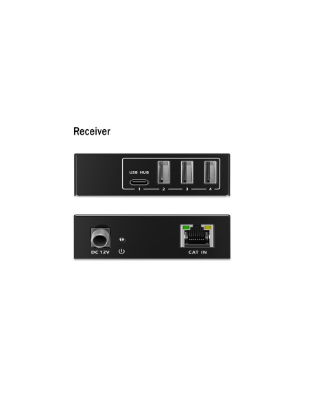Przedłużacz (Extender) Po Skrętce Kat.6A Usb 3.1 Gen1 Do 100M, 3X Usb-A, 1X Usb-C Do 5 Gbps, 1X Rj45 (Gigabit Ethernet) - Zestaw