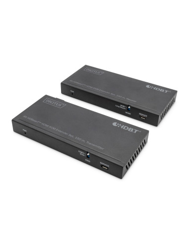 Extender Hdbaset Kvm Zestaw, 150 M, 4K/60Hz, Usb 2.0, Poc, Ir, Czarny