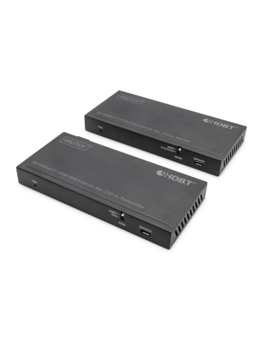Extender Hdbaset Kvm Zestaw, 150 M, 4K/60Hz, Usb 2.0, Poc, Ir, Czarny