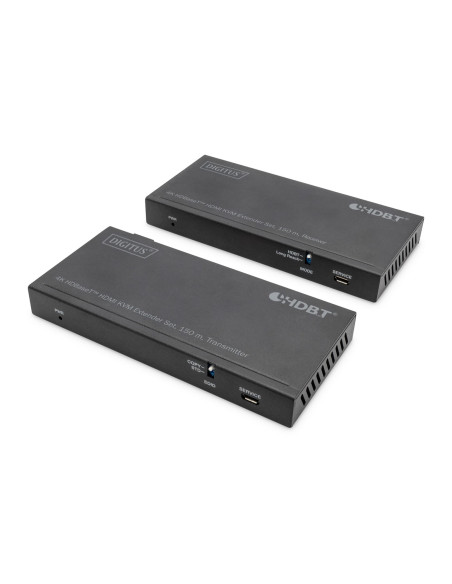 Extender Hdbaset Kvm Zestaw, 150 M, 4K/60Hz, Usb 2.0, Poc, Ir, Czarny