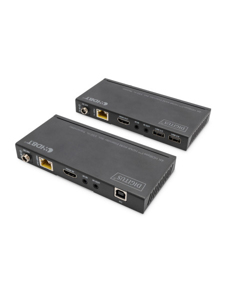 Extender Hdbaset Kvm Zestaw, 150 M, 4K/60Hz, Usb 2.0, Poc, Ir, Czarny
