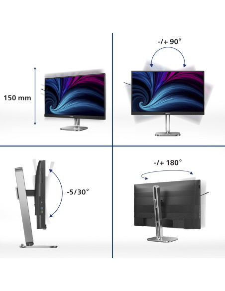 Philips 27B2U4601/00 Monitor Komputerowy 68,6 Cm (27") 2560 X 1440 Px Quad Hd Lcd Szary
