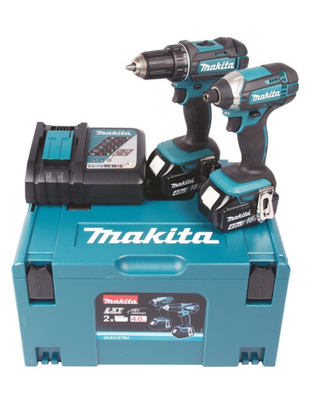 Makita Akku-Bohrschrauber Set, 18 V, 2 X 4,0 Ah Akkus, Dlx2127Mj