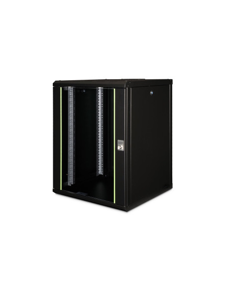 Szafa Sieciowa Wisząca Unique 19" 16U Rack 600X600, Drzwi Szyba, Czarny, Niedzielona, Złożona, 100Kg