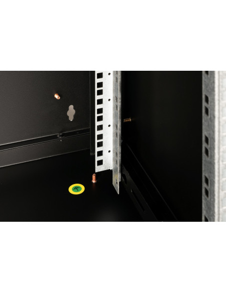 Szafa Sieciowa Wisząca Unique 19" 16U Rack 600X600, Drzwi Szyba, Czarny, Niedzielona, Złożona, 100Kg