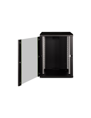Szafa Sieciowa Wisząca Unique 19" 16U Rack 600X600, Drzwi Szyba, Czarny, Niedzielona, Złożona, 100Kg