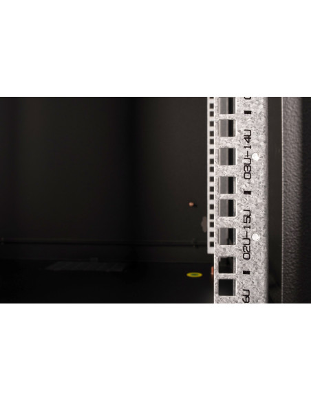 Szafa Sieciowa Wisząca Unique 19" 16U Rack 600X600, Drzwi Szyba, Czarny, Niedzielona, Złożona, 100Kg