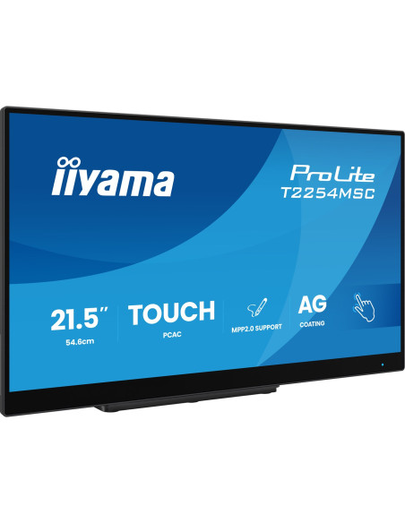 Monitor Iiyama T2254Msc-B2Ag 21,5" Optical Bonded Pcap 10P Touch Anti Glare Mpp2.0 Aktywny Rysik Obsługiwany 1920X1080