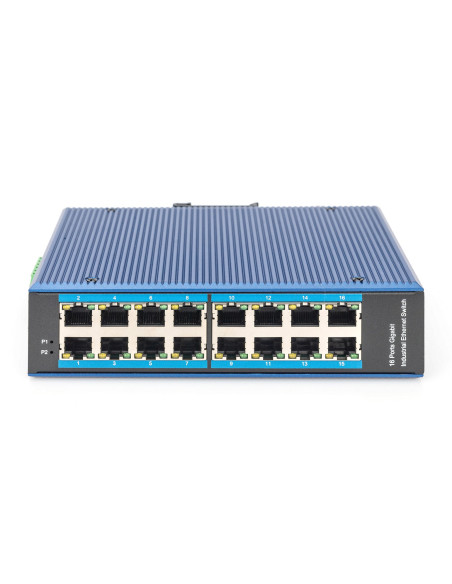 Przemysłowy Switch 16X 1000Base-Tx Din Rozszerzony Zakres Temperatur