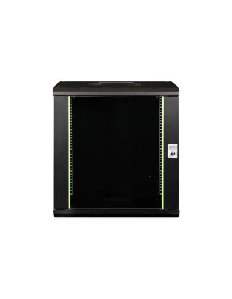 Szafa Sieciowa Wisząca Unique 19" 12U Rack 600X450, Drzwi Szyba, Czarny, Niedzielona, Złożona, 100Kg