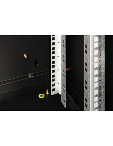 Szafa Sieciowa Wisząca Unique 19" 12U Rack 600X450, Drzwi Szyba, Czarny, Niedzielona, Złożona, 100Kg