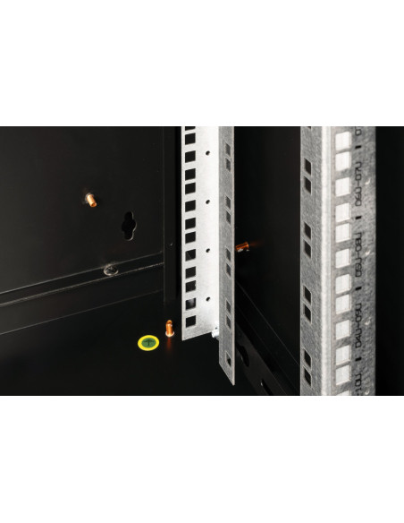 Szafa Sieciowa Wisząca Unique 19" 12U Rack 600X450, Drzwi Szyba, Czarny, Niedzielona, Złożona, 100Kg