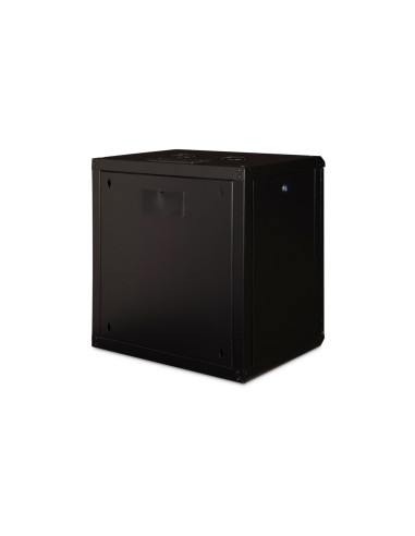 Szafa Sieciowa Wisząca Unique 19" 12U Rack 600X450, Drzwi Szyba, Czarny, Niedzielona, Złożona, 100Kg