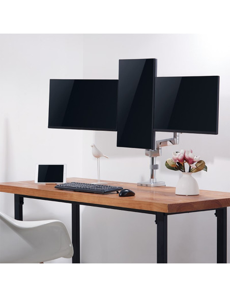 Uchwyt Stołowy Logilink Bp0090 17''-32'' 21Kg 3 Monitore Silver