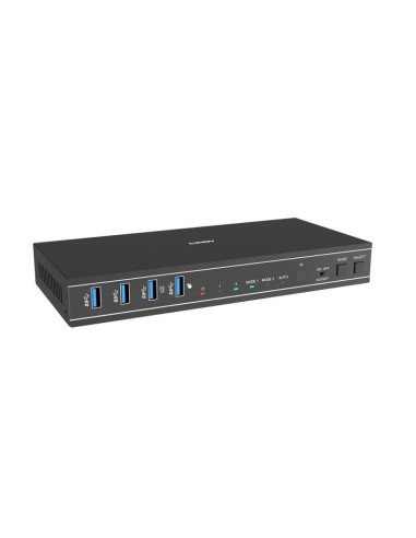 Lindy 2-Portowy Przełącznik Kvm Hdmi 4K60 Usb3.0 Z Podwójną Głowicą