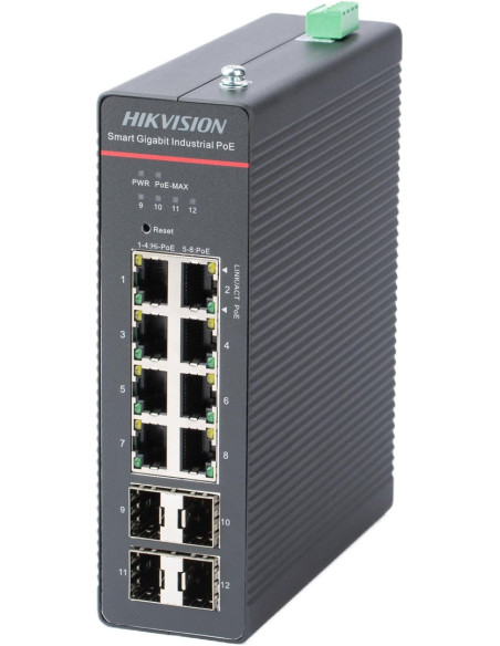 Switch Hikvision Ds-3T1512Hp-Si-8P4Fkit(75W)
