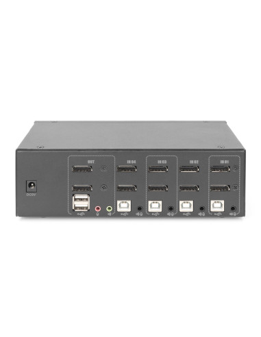 Przełącznik Kvm, 4 Portowy, 4K 60Hz, 8Xdp In, 2Xdp Out, 2Xusb A, 2X Audio In&Out