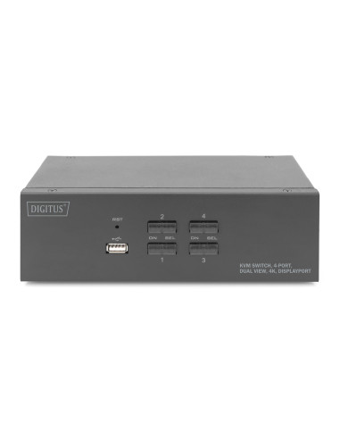 Przełącznik Kvm, 4 Portowy, 4K 60Hz, 8Xdp In, 2Xdp Out, 2Xusb A, 2X Audio In&Out
