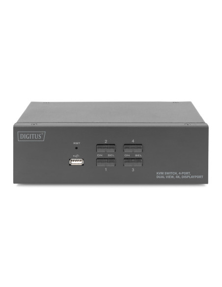Przełącznik Kvm, 4 Portowy, 4K 60Hz, 8Xdp In, 2Xdp Out, 2Xusb A, 2X Audio In&Out