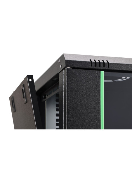 Szafa Sieciowa Wisząca Dynamic 19" 9U Rack 600X450, Drzwi Szyba, Czarny, Niedzielona, Złożona, 60Kg