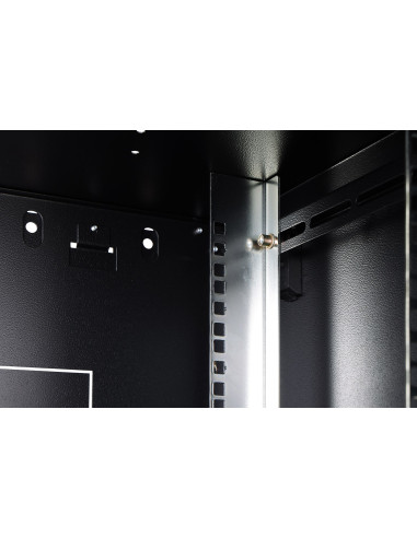 Szafa Sieciowa Wisząca Dynamic 19" 9U Rack 600X450, Drzwi Szyba, Czarny, Niedzielona, Złożona, 60Kg
