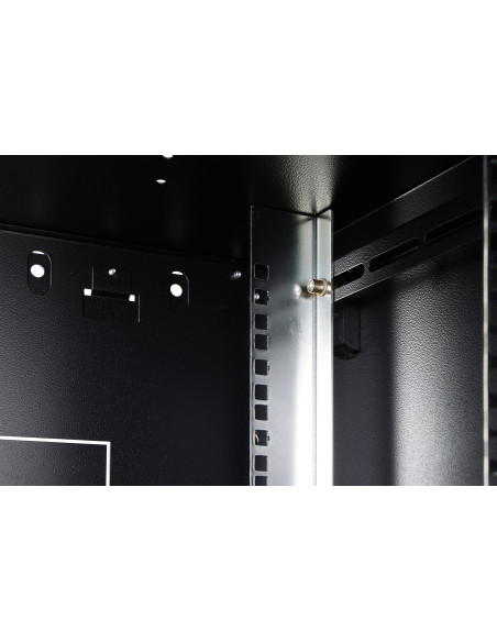 Szafa Sieciowa Wisząca Dynamic 19" 9U Rack 600X450, Drzwi Szyba, Czarny, Niedzielona, Złożona, 60Kg