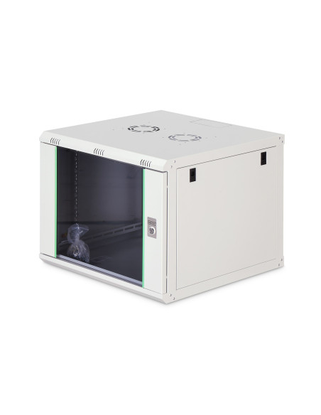 Szafa Sieciowa Wisząca Dynamic 19" 9U Rack 600X600, Drzwi Szyba, Szary, Niedzielona, Złożona, 60Kg