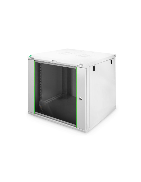 Szafa Sieciowa Wisząca Dynamic 19" 9U Rack 600X600, Drzwi Szyba, Szary, Niedzielona, Złożona, 60Kg
