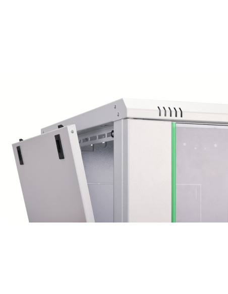 Szafa Sieciowa Wisząca Dynamic 19" 9U Rack 600X600, Drzwi Szyba, Szary, Niedzielona, Złożona, 60Kg