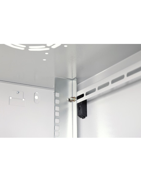 Szafa Sieciowa Wisząca Dynamic 19" 9U Rack 600X600, Drzwi Szyba, Szary, Niedzielona, Złożona, 60Kg