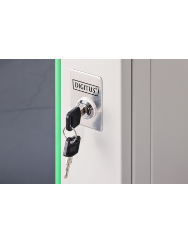 Szafa Sieciowa Wisząca Dynamic 19" 9U Rack 600X600, Drzwi Szyba, Szary, Niedzielona, Złożona, 60Kg