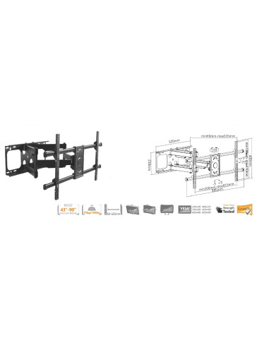 Uchwyt Do Telewizora Equip Sienu Laikiklis 650324 37'-90''