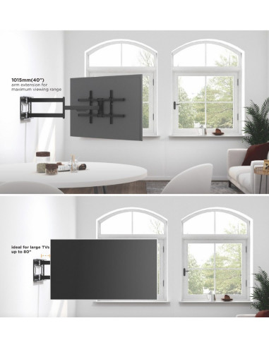 Uchwyt Ścienny Equip 43"-80"/50Kg 1Tft 4Gelenke Neig/Schwenk Schwarz