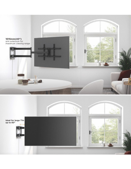 Uchwyt Ścienny Equip 43"-80"/50Kg 1Tft 4Gelenke Neig/Schwenk Schwarz