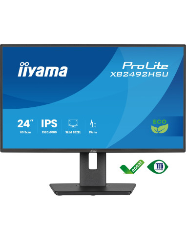 Monitor Iiyama Prolite 24-Calowy Panel Ips Full Hd Z Wąskimi Ramkami, Klasą Energetyczną B, Regulowaną Wysokością