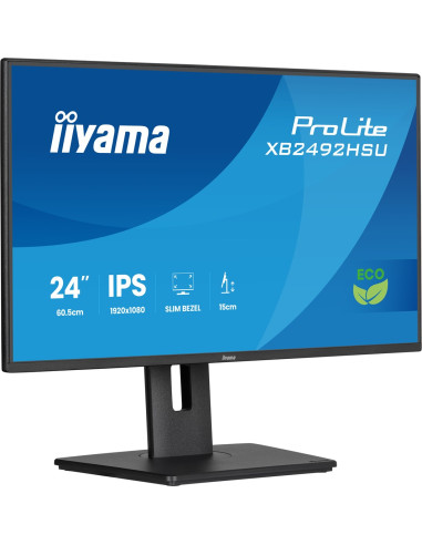 Monitor Iiyama Prolite 24-Calowy Panel Ips Full Hd Z Wąskimi Ramkami, Klasą Energetyczną B, Regulowaną Wysokością