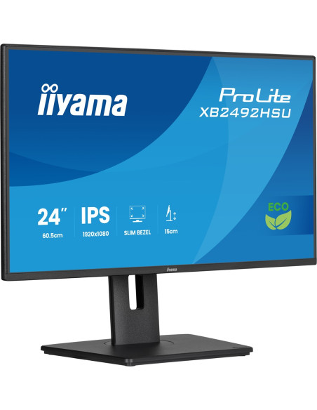 Monitor Iiyama Prolite 24-Calowy Panel Ips Full Hd Z Wąskimi Ramkami, Klasą Energetyczną B, Regulowaną Wysokością