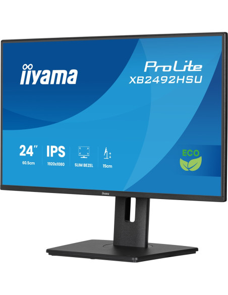 Monitor Iiyama Prolite 24-Calowy Panel Ips Full Hd Z Wąskimi Ramkami, Klasą Energetyczną B, Regulowaną Wysokością