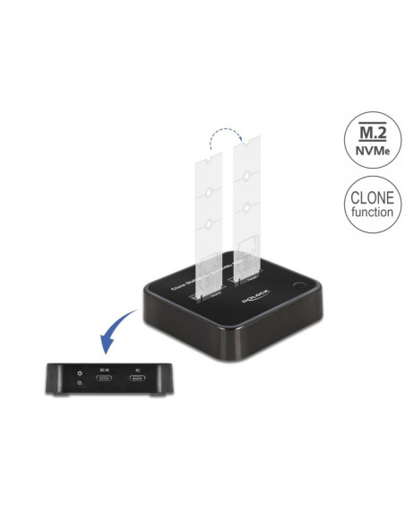 Delock Stacja Dokująca M.2 Dla 2 X M.2 Nvme Pcie Ss