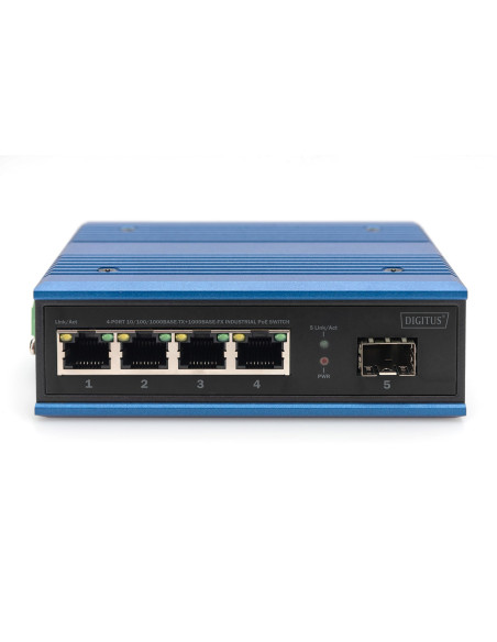 Przemysłowy Switch 4X 1000Base-Tx Poe 120W + 1X 1000Base-Fx (Bez Modułu) Din Rozszerzony Zakres Temp
