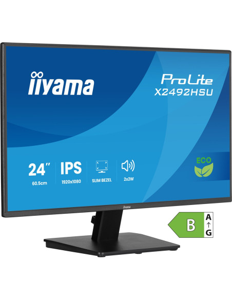 Iiyama Prolite 24-Calowy Panel Ips Full Hd Z Wąskimi Ramkami Z Każdej Strony I Klasą Energetyczną B