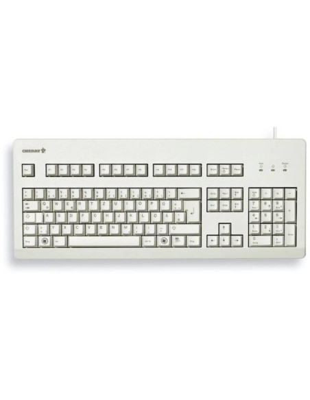 Klawiatura Cherry Tas G80-3000 Przewodowy De-Layout Jasnoszary Niebieski Przełącznik