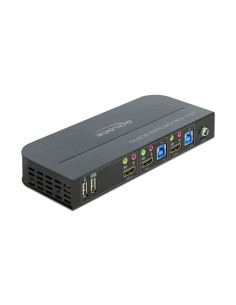 Przełącznik Kvm Hdmi Delock 4K 60 Hz Z Usb 3.0 I Audio - Kvm / Audio / Usb Switch - 2 Porty 2